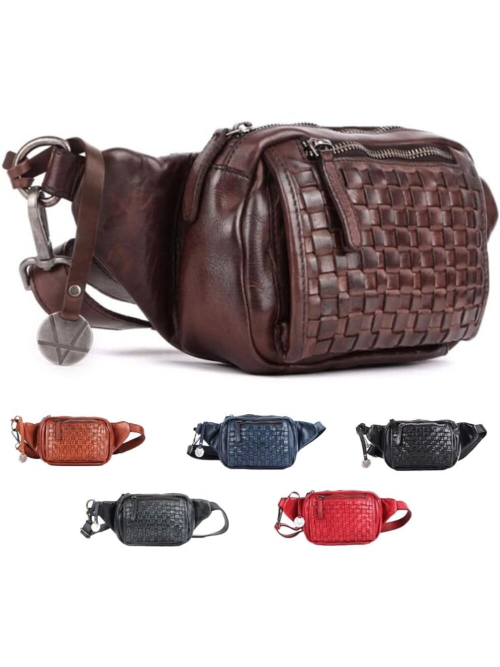 Stylish Genuine Leather Fanny Pack for Men & Women, Brown Waist Bag, Versatile
